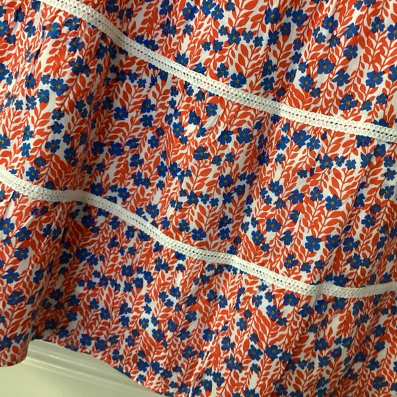J. Crew Factory Floral Mini Skirt in Red and Blue SZ Large VGC - Picture 3 of 11